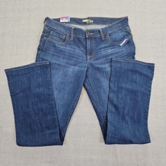 Old Navy The Diva Women's Size 12 Dark Rinse Boot Cut Trouser Jeans Stretch - Picture 2 of 16